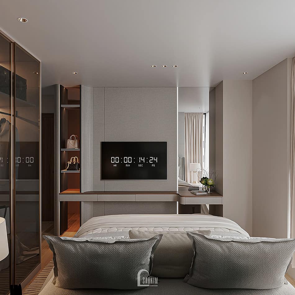 Thiết kế nội thất chung cư cao cấp The Nelson 83m² phong cách hiện đại luxury - phòng ngủ master