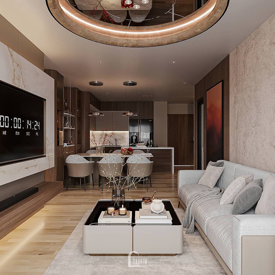 Thiết kế nội thất chung cư cao cấp The Nelson 83m² phong cách hiện đại – Không gian sống tinh tế cho gia đình hiện đại