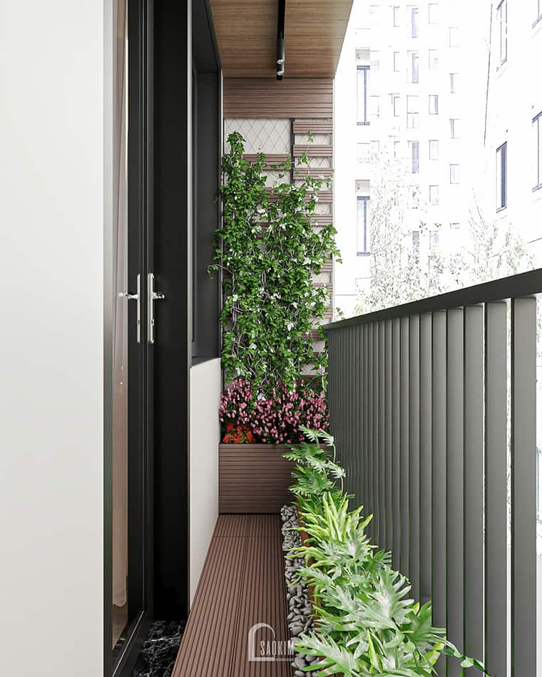 Thiết kế logia nhà phố liền kề Townhouse Mỹ Đình phong cách hiện đại